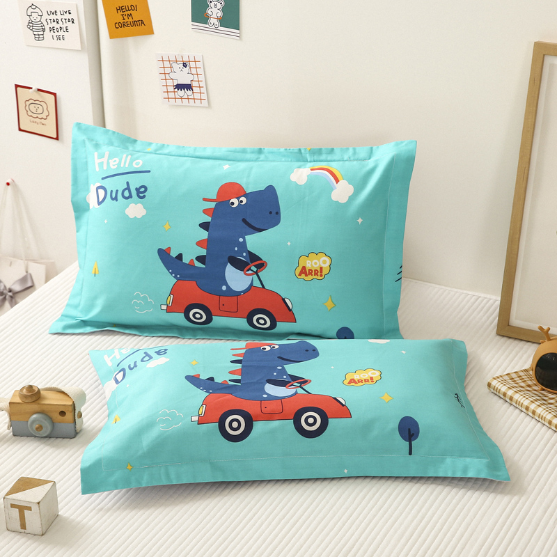 

2-pack Cartoon Print Toddler Pillow Kids Soft Pillow with 100% Cotton Pillow Case for Boys and Girls
