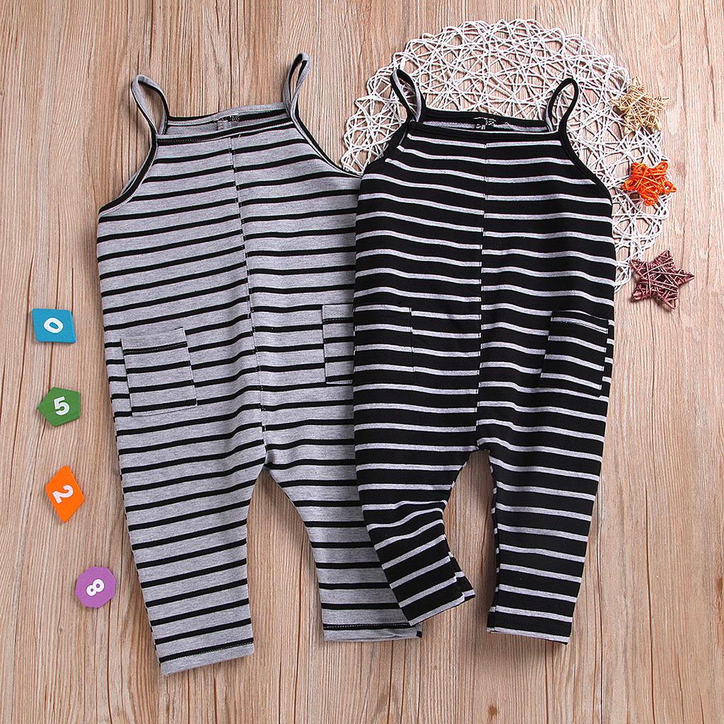 

Striped Jumpsuit with Front Pockets