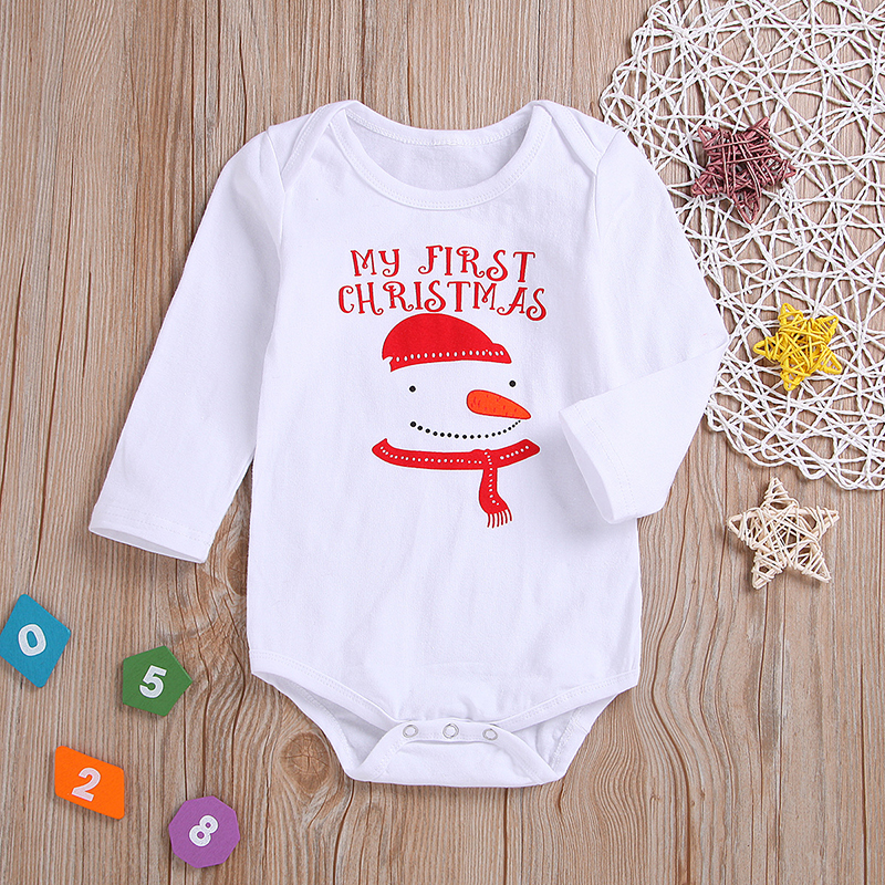 

Baby Boy / Girl My First Christmas Letter Print Long-sleeve Romper