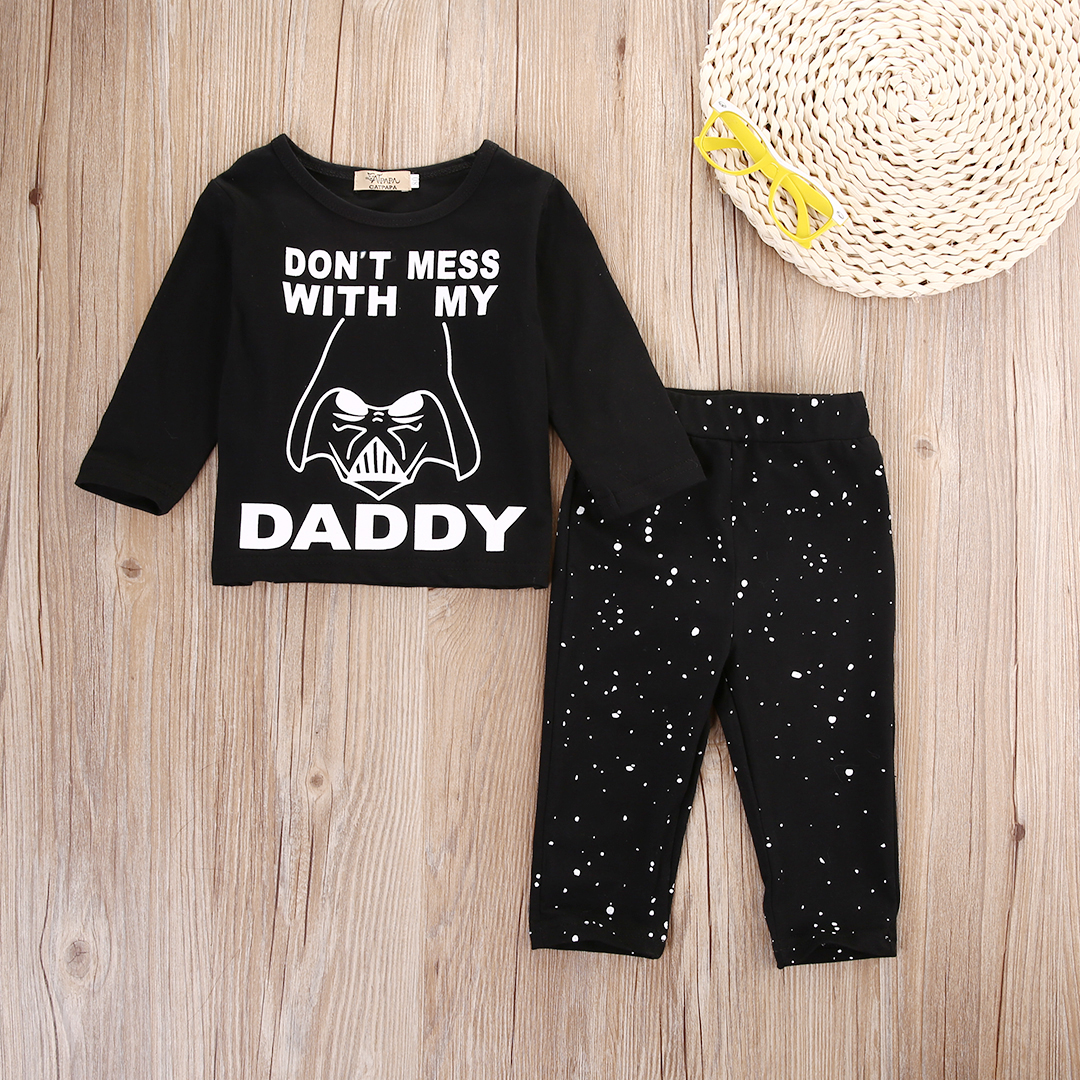 

Baby Boy's Cartoon Pattern Top and Dotted Pants
