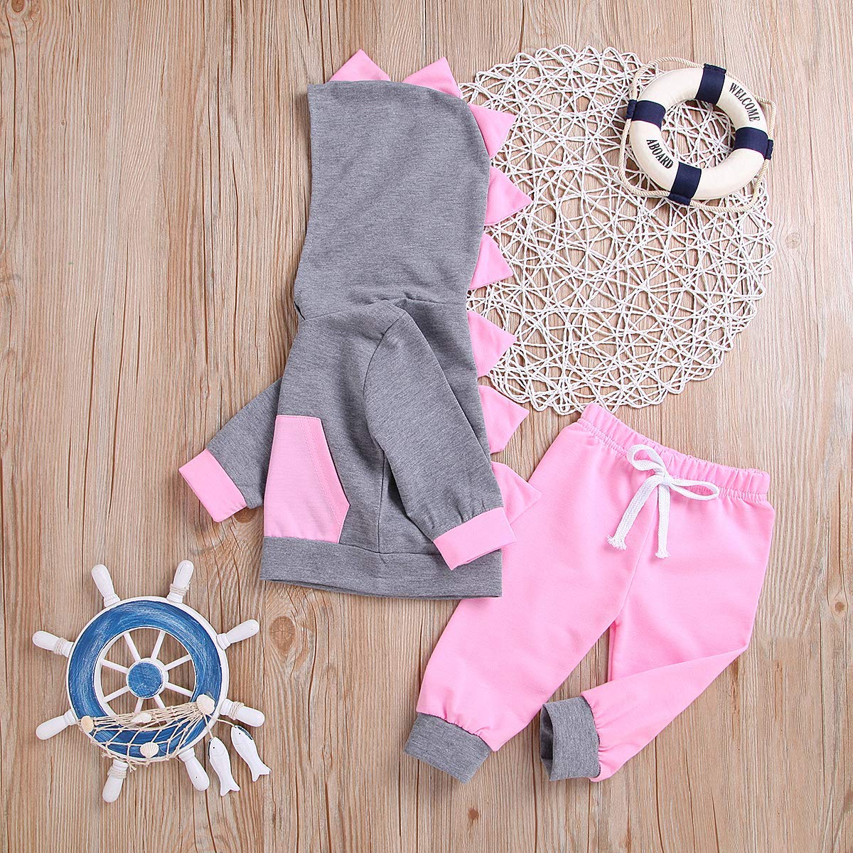 

Baby / Toddler 3D Dino Hooded Top and Pants Set