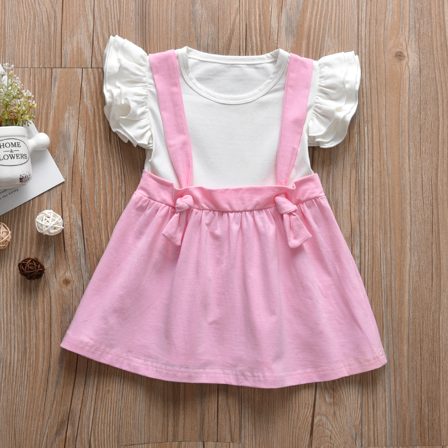 

Baby Girl's Flutter-sleeve Color Blocked Dress
