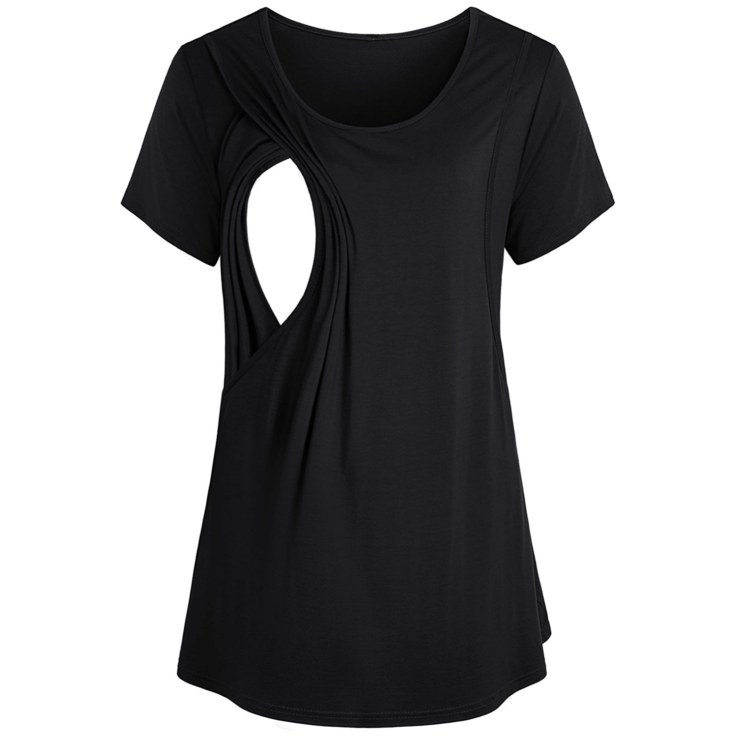 

Maternity Round collar Plain Short-sleeve Nursing Tee