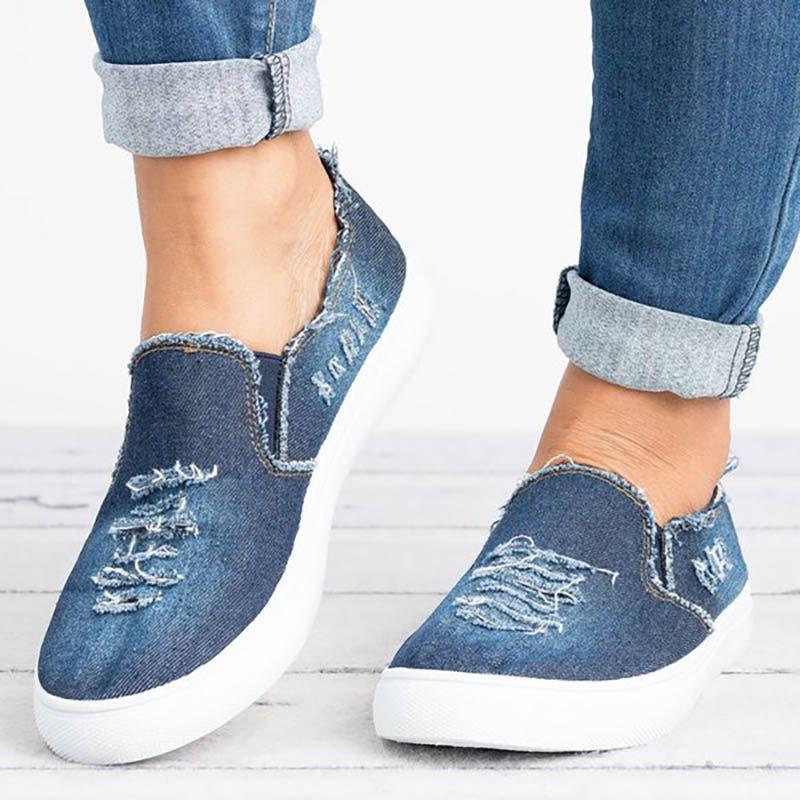 

Casual Ripped Design Flat Shoes