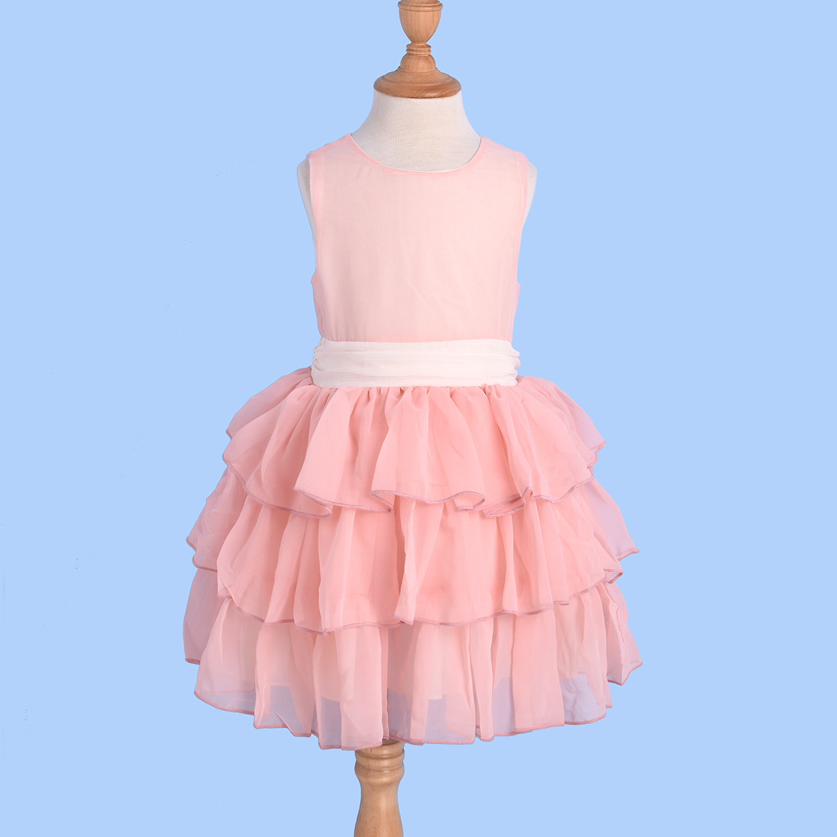 

Beautiful Bowknot Decor Ruffled Party Dress in Light Pink