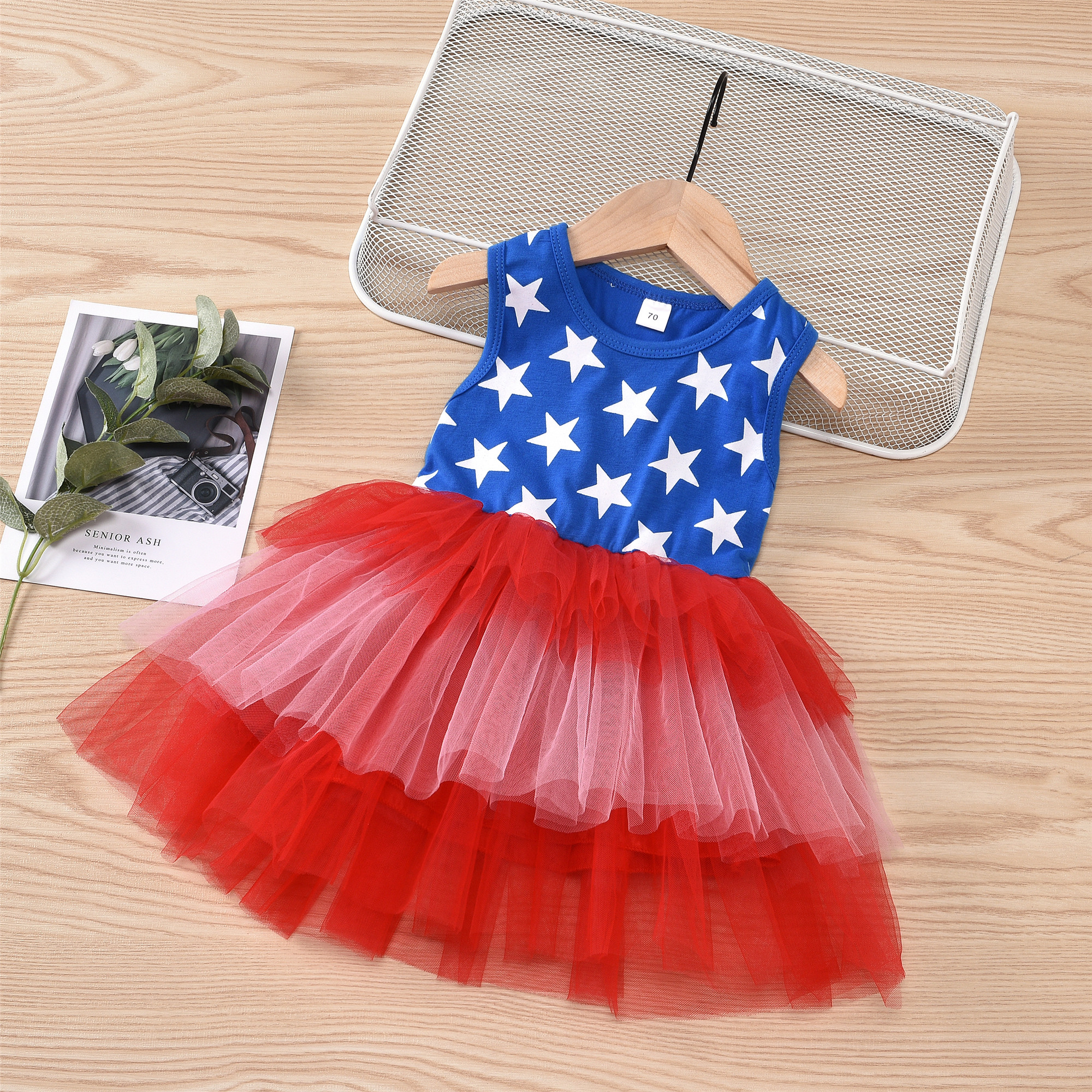 

Baby American Flag Mesh Dress