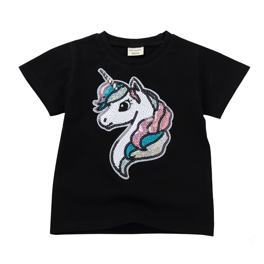 

Summer Korean Print Unicorn Casual T-shirt for Girl