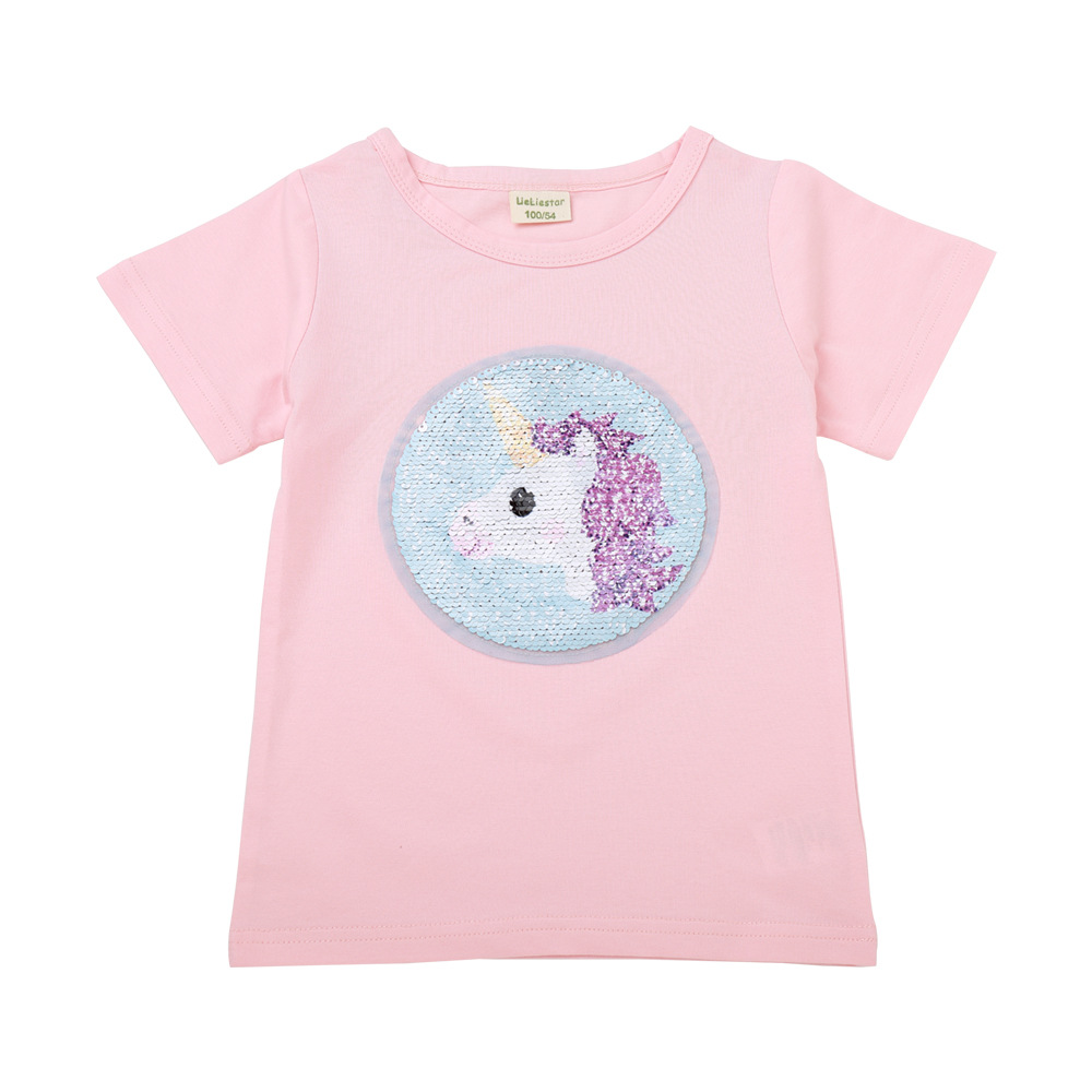 

Summer Print Smile Graphic Short-sleeve T-shirt for Girl