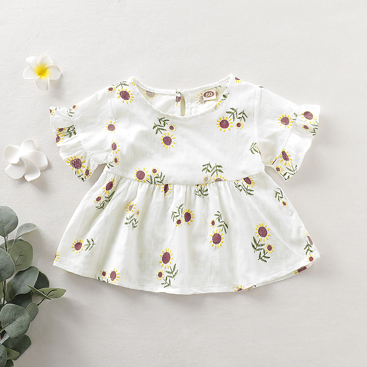 

Ruffle Sunflower Printed Dress