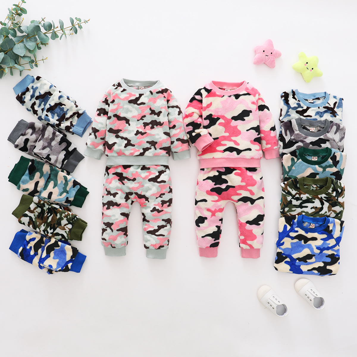 

2pcs Baby Boy casual Camouflage Baby's Sets Fashion Long-sleeve Infant Clothing Outfits