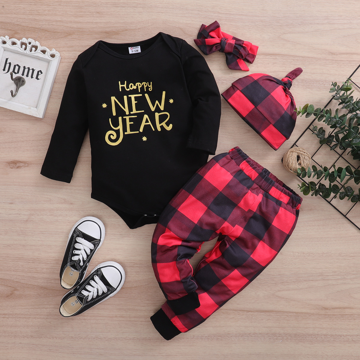 

4pcs Baby Long-sleeve Cotton Romper Unisex Party Baby's Sets