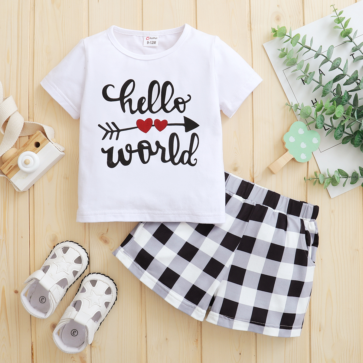 

2pcs Baby Unisex Short-sleeve cotton casual Baby's Sets