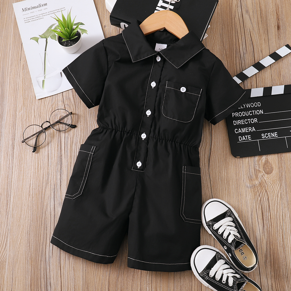 

Toddler Boy Fashionable Black Jumpsuit