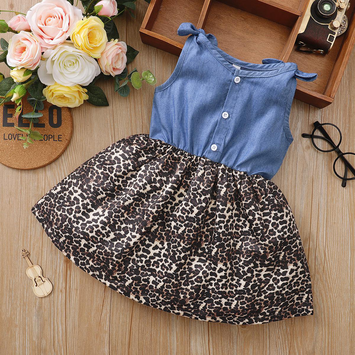 

1pc Toddler Girl Sleeveless Cotton Fashion Dress