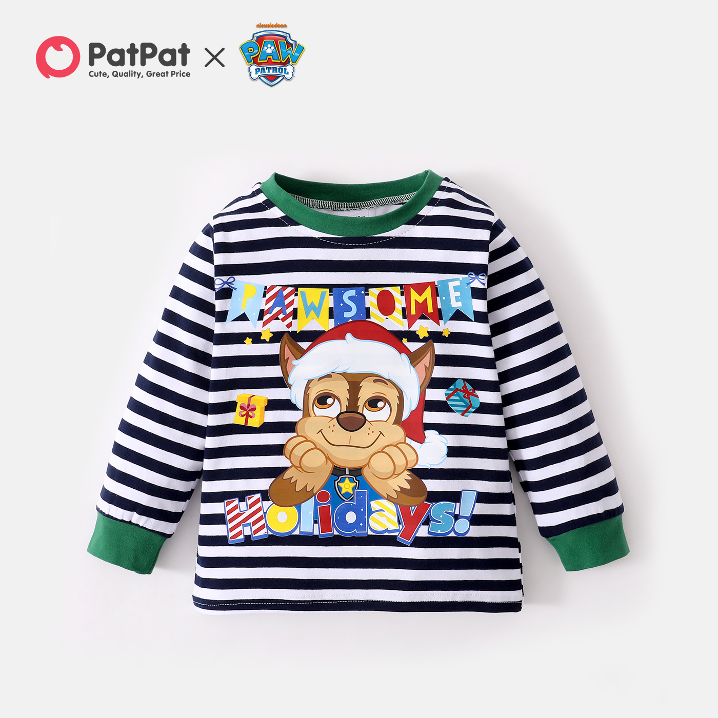

PAW Patrol Toddler Boy Christmas Stripe Cotton Tee