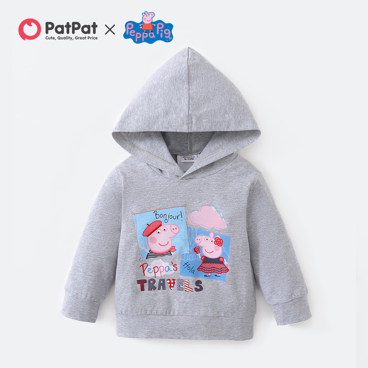 

Peppa Pig Baby Boy/Girl Cotton Graphic Long-sleeve Hooded Sweatshirt
