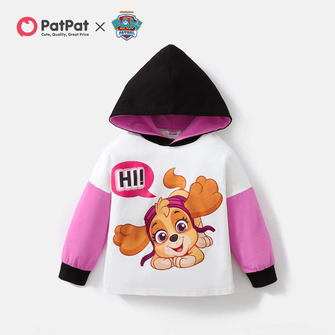 

Paw Patrol Toddler Girl/Boy Letter Print Colorblock Cotton Hoodie Sweatshirt