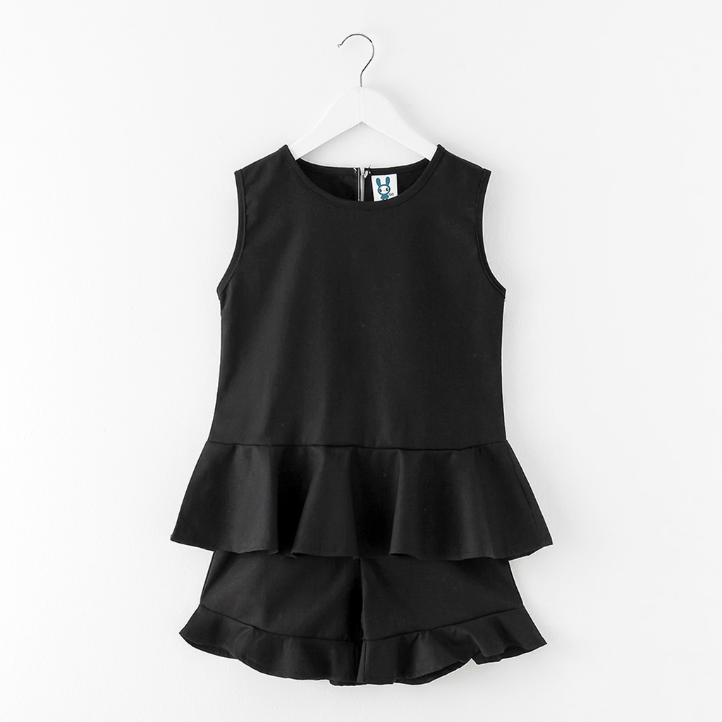 

Solid Matching Tee and Shorts Set for Girl