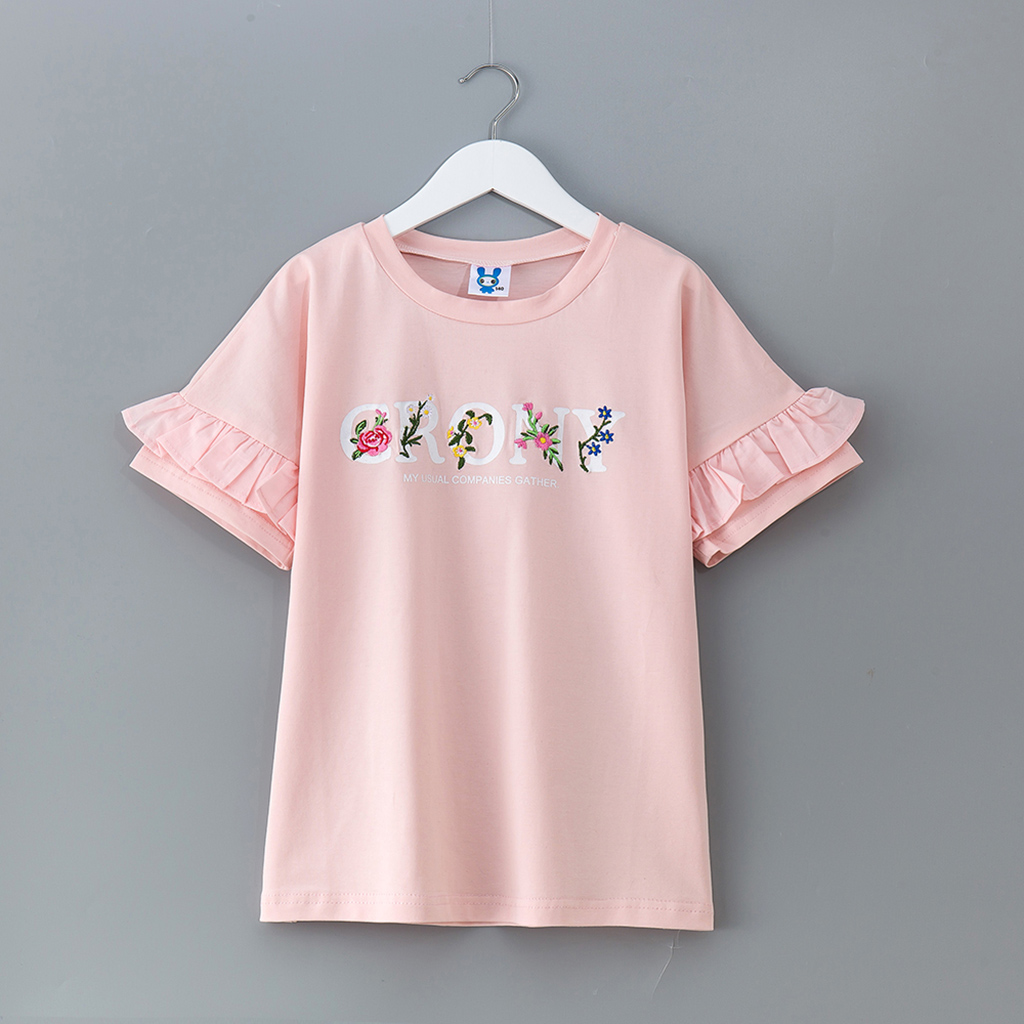 

Floral and Letter Printed Tee for Kid