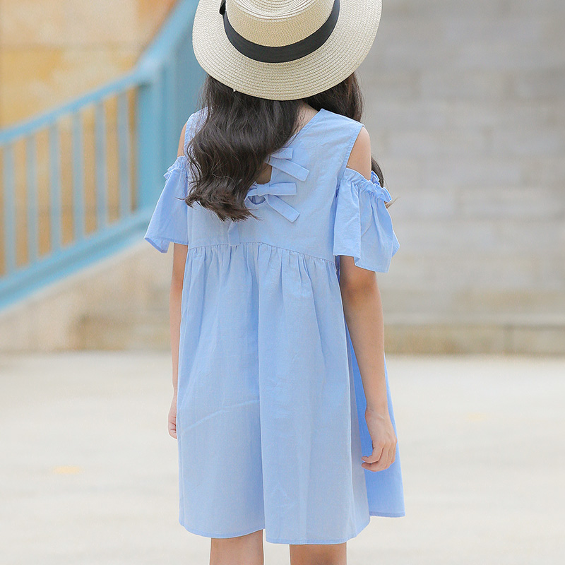 

Sweet Solid Cold Shoulder Short-sleeve Dress