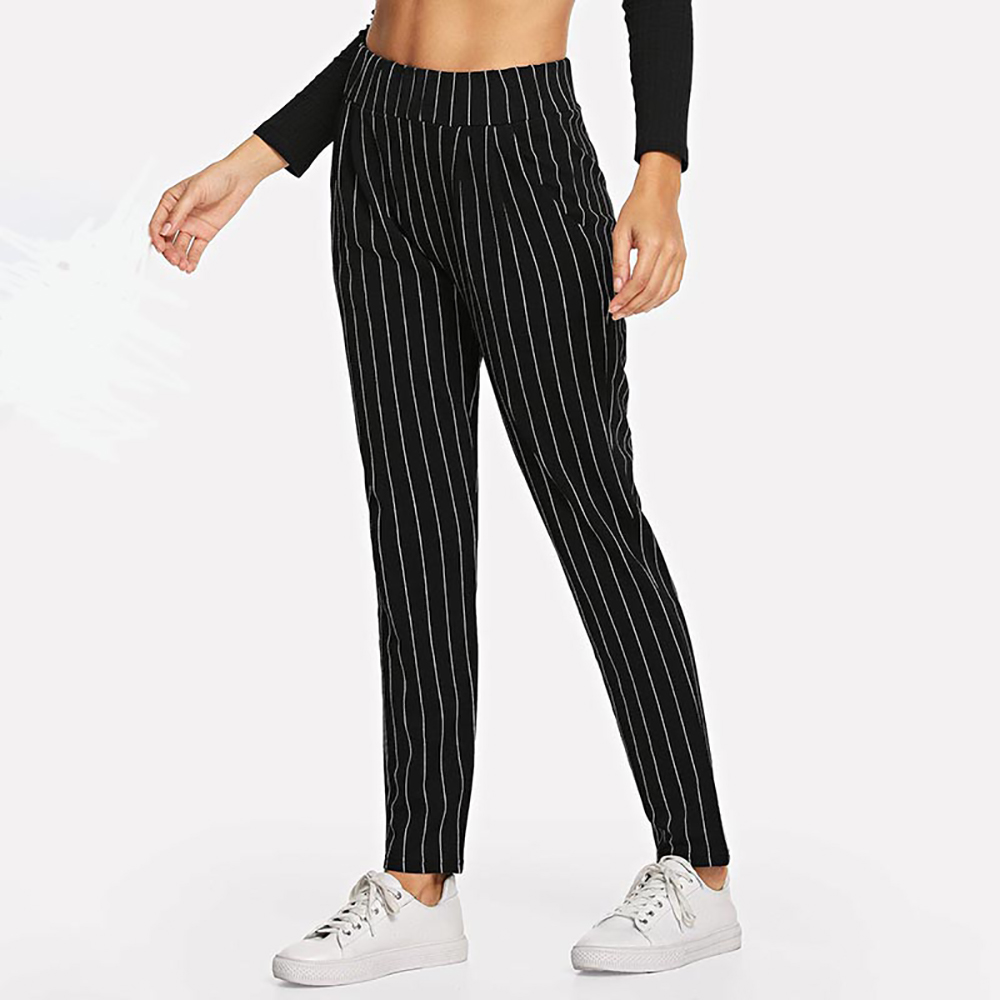 

Trendy Striped Ankle-length Pants