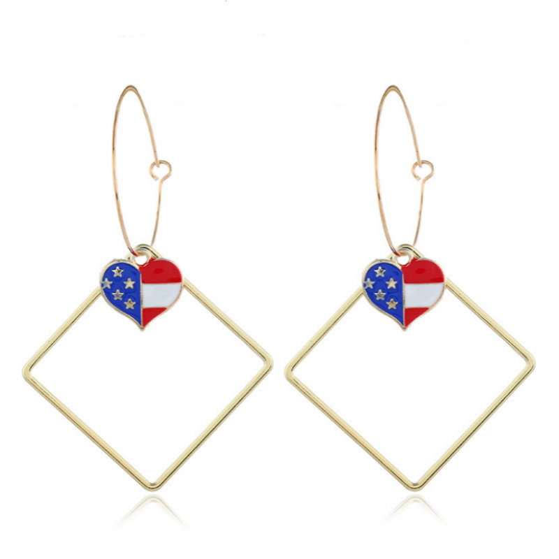 

Flag Design Linear Square Earrings