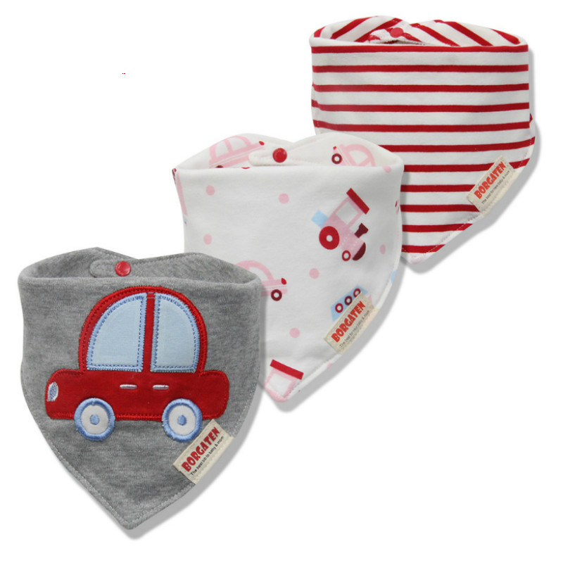 

3-pack Cartoon Print Cotton Bibs