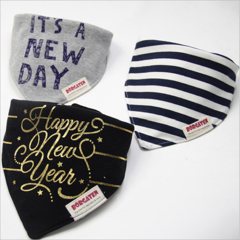 

3-pack Letter Print Cotton Bibs