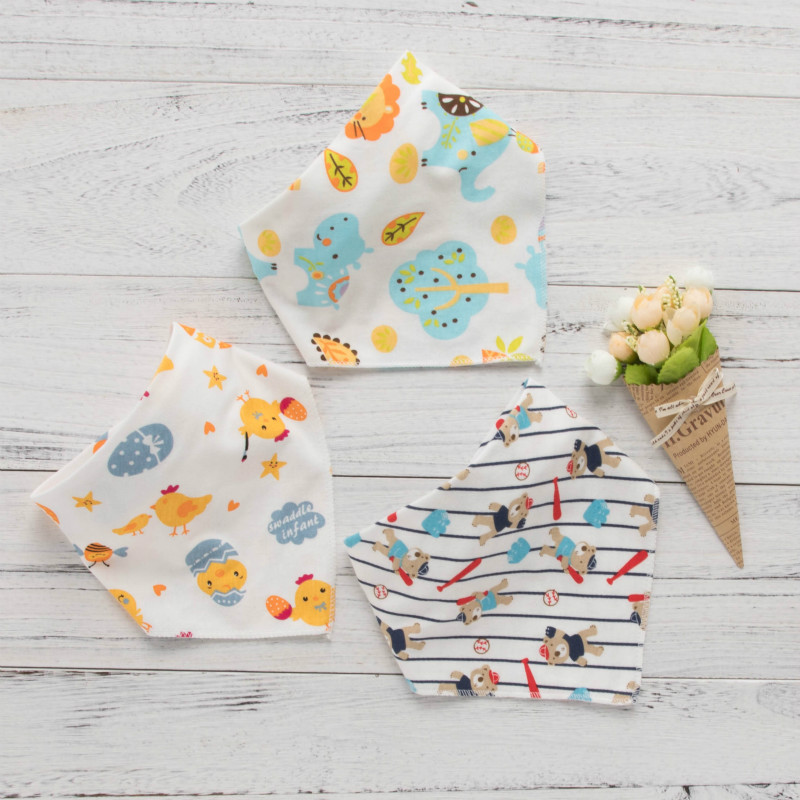 

3-pack Animal Print Cotton Bibs