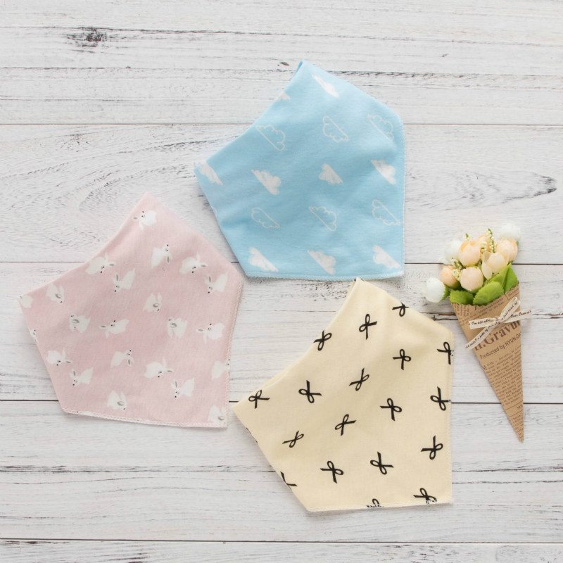 

3-pack Bow Print Cotton Bibs