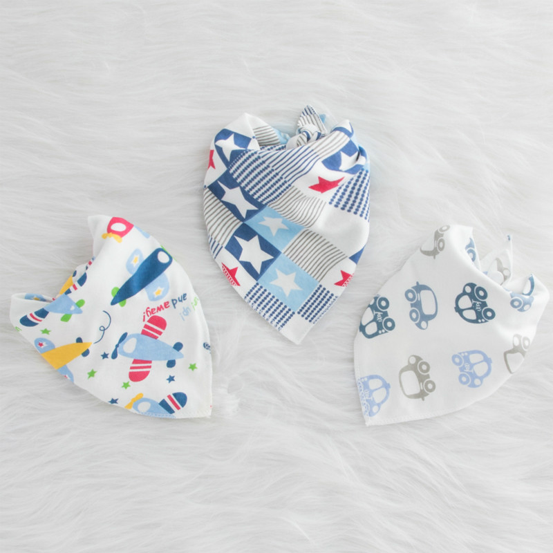 

3-pack Star Print Cotton Bibs