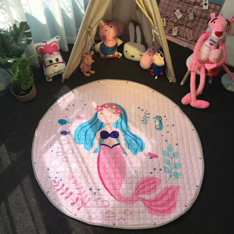 

Multi-functional Mermaid Print Baby Play Mat Storage Bag