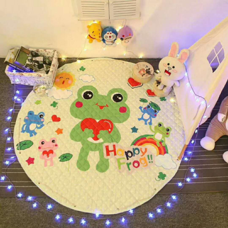 

Frog Print Baby Play Mat Storage Bag