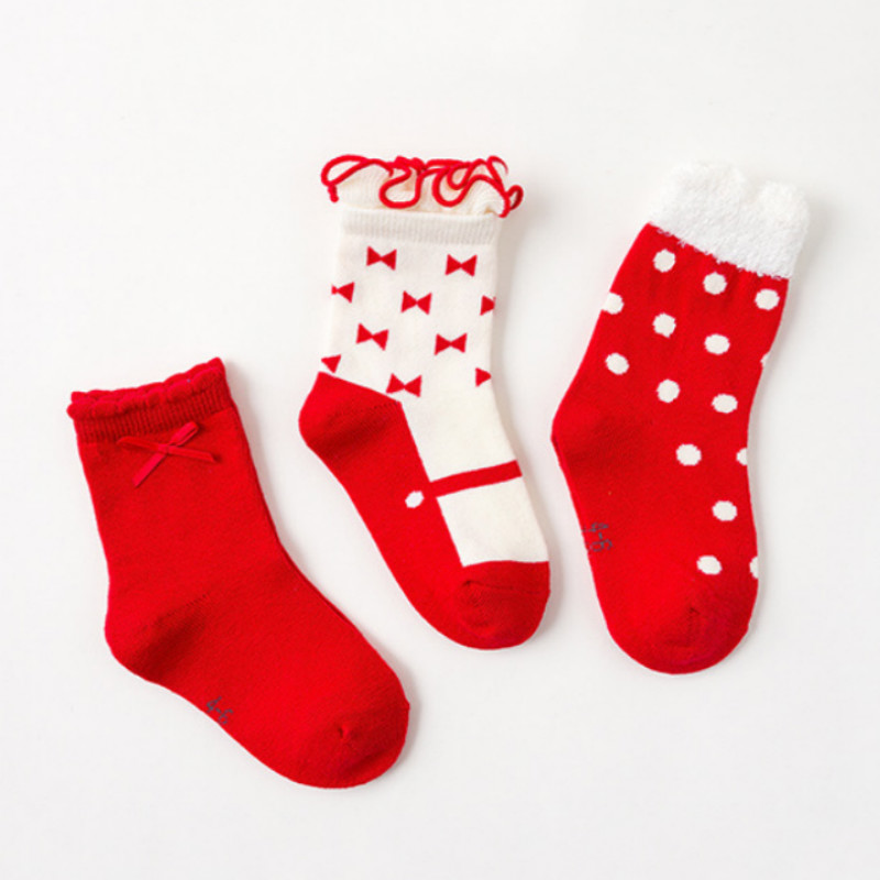 

3-pair Baby / Toddler Girl Lovely Christmas Socks Set