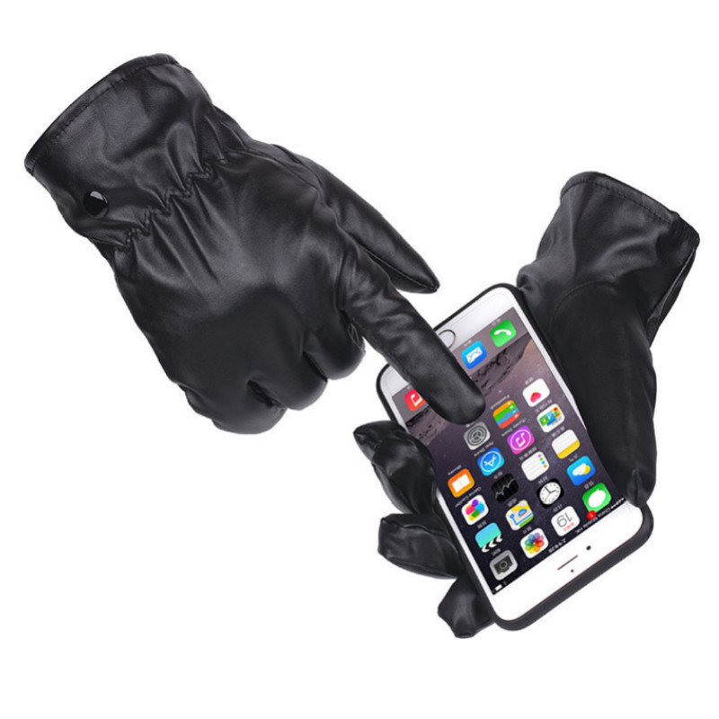 

Winter Thermal Warm Leather Gloves Mens Outdoor Sports Gloves Camping Hiking Motorcycle Gloves