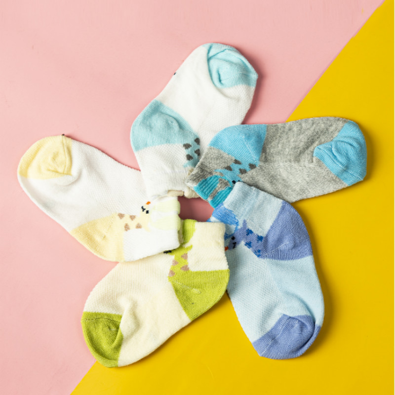

5-pack Baby / Toddler / Kid Colorblock Breathable Socks