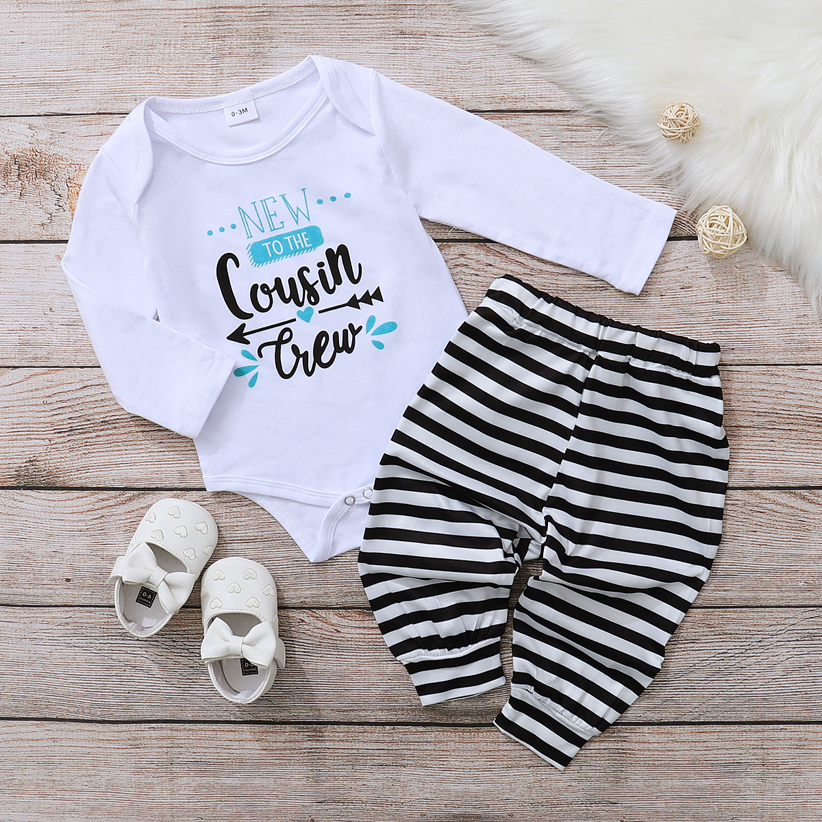 

2pcs Baby Unisex casual Baby's Sets Romper Cotton Fashion Long Sleeve Infant Clothing Outfits