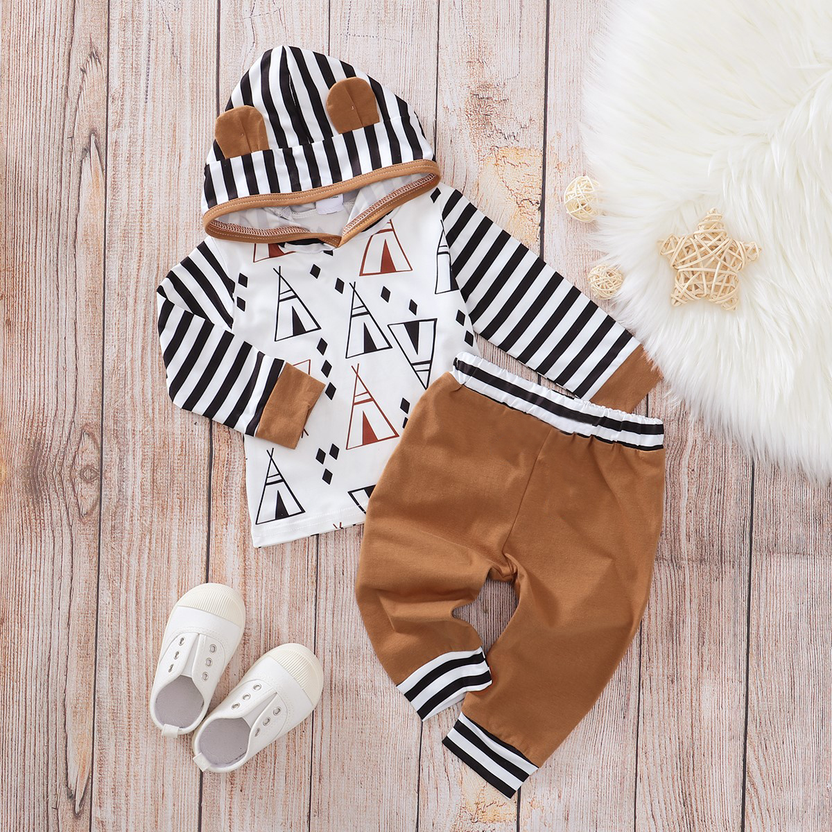 

2pcs Long-sleeve Baby Unisex casual Baby's Sets