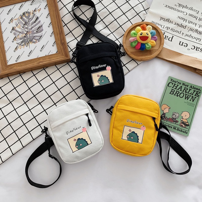 

Small Canvas-Bag Dinosaur Shoulder Bags Children Crossbody Bag