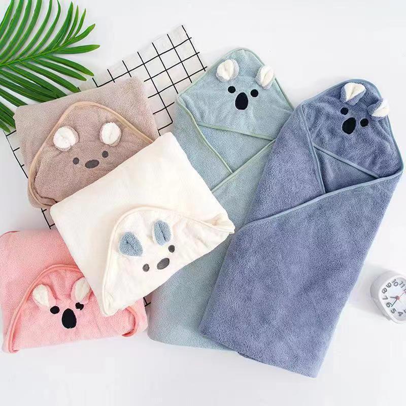 

Coral Fleece Animal Face Newborn Baby Hooded Bath Towel