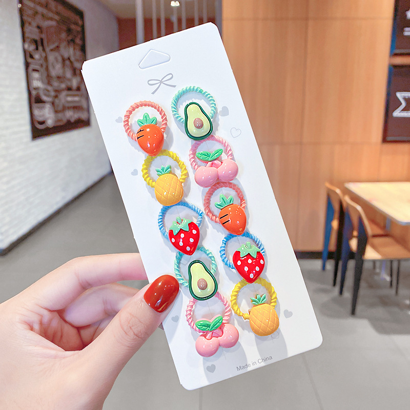 

10-pack Cartoon Fruit Decor Hair Ties Hair Accessories for Girls