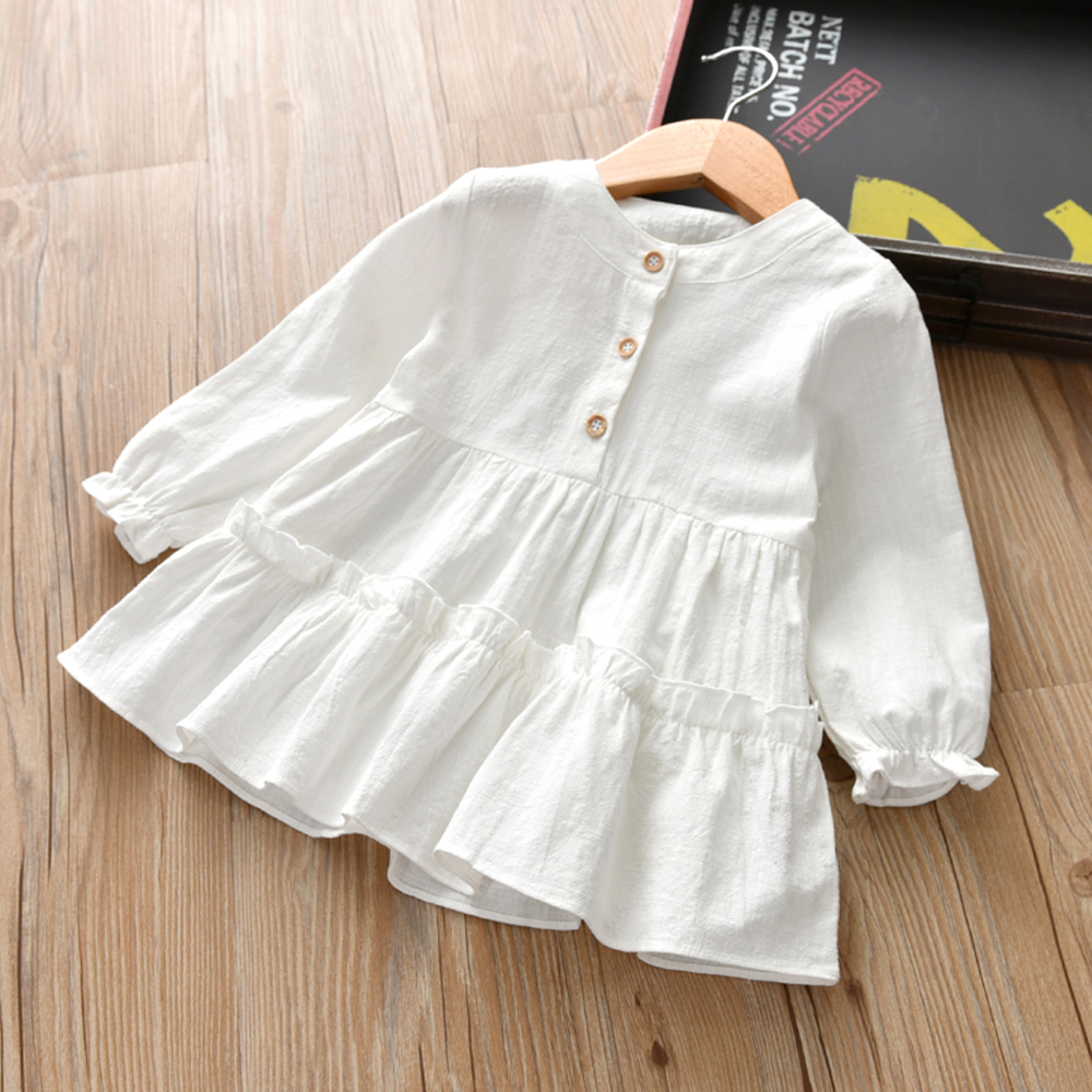 

Baby / Toddlers Solid Cardigan Design Long-sleeve Dress