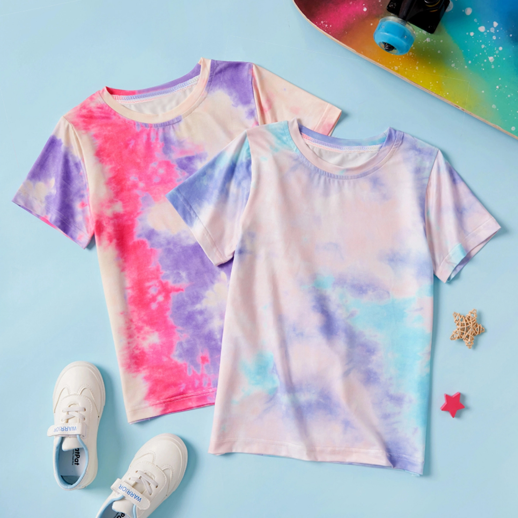 

Trendy Kid Girl Short-sleeve Tie Dye Print T-shirt