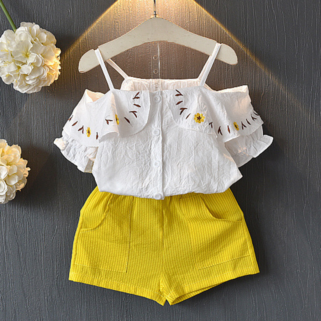 

Open Shoulder Blouse and Shorts Set