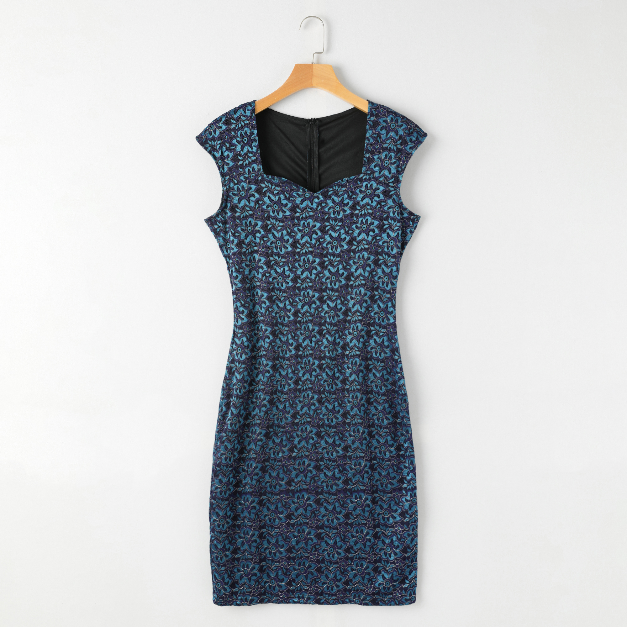 

Lace Embroidered Square Neck Bodycon Dress