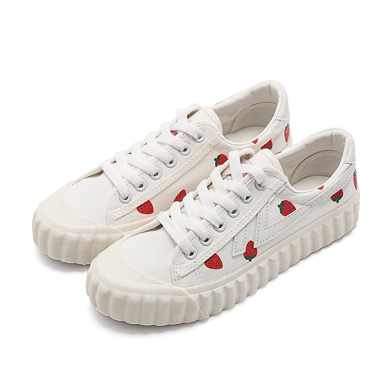 

Concise Strawberry Print Flat Shoes