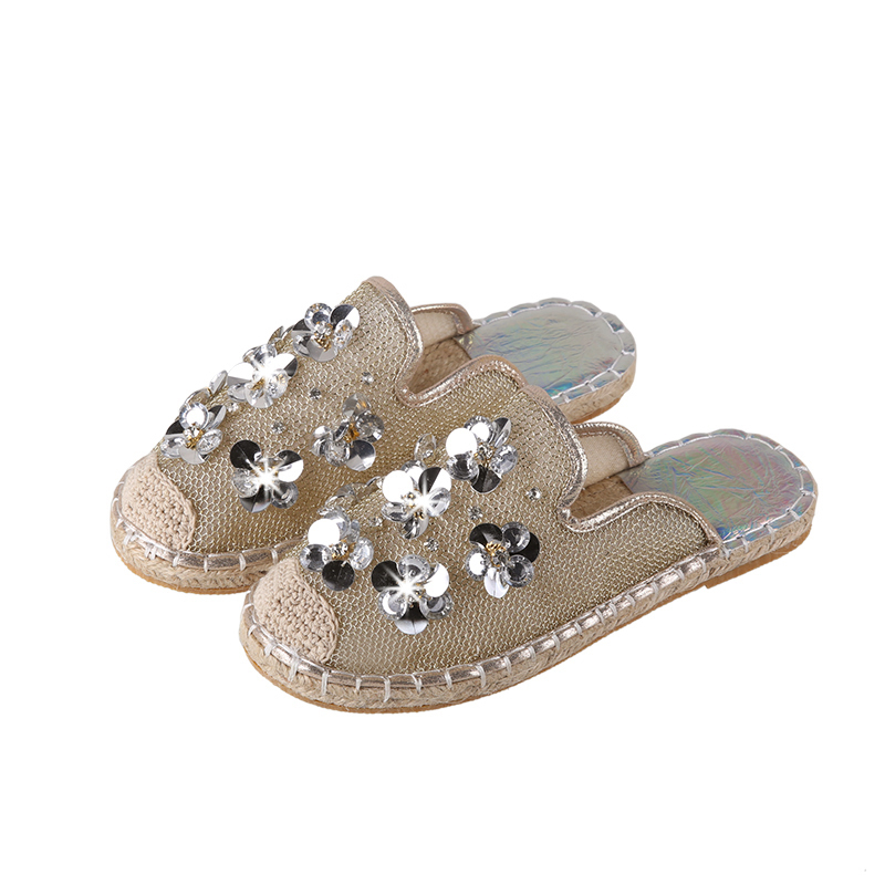 

Casual Sequined Flat Slippers