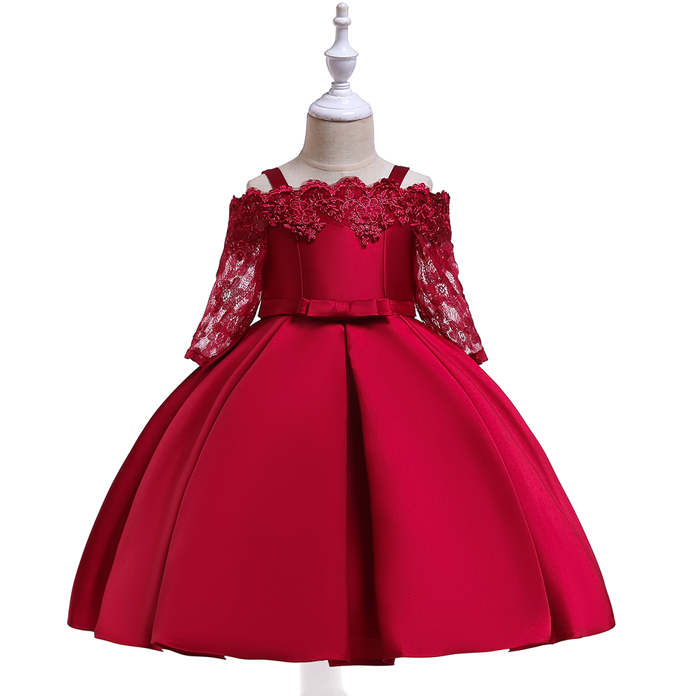 

Kid Girl Elegant Off Shoulder Lace Party Dress