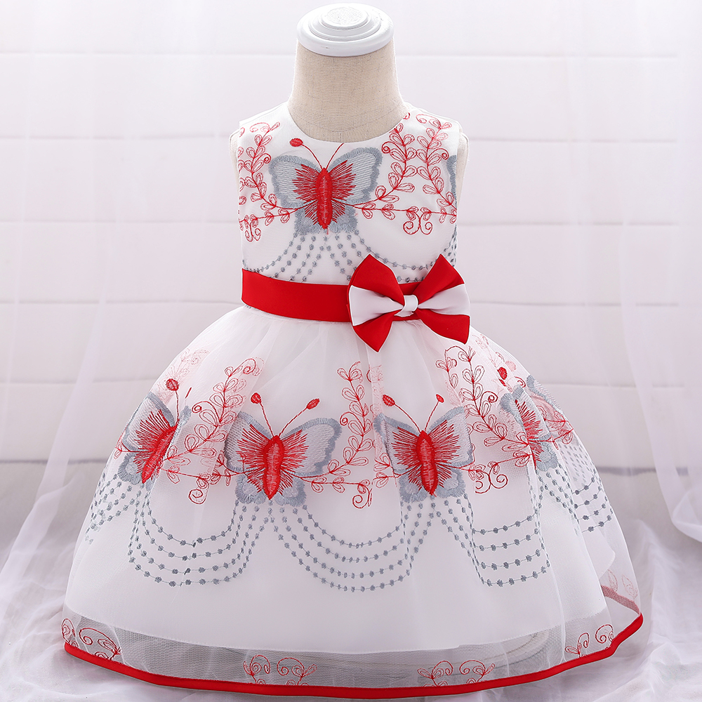 

Butterfly Embroidered Sleeveless Party Dress