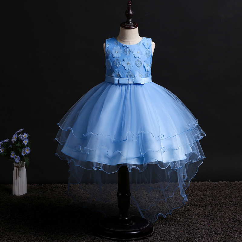 

Baby / Toddler Girl Bowknot Floral Decor Sleeveless Mesh Party Dress